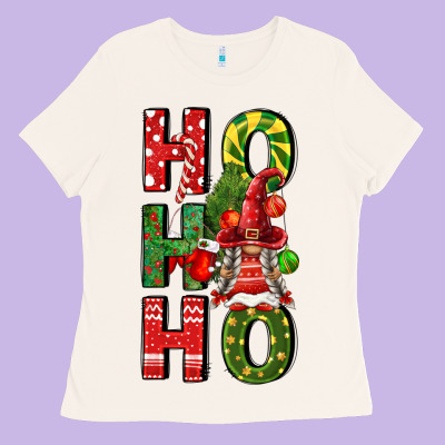 Ho Ho Ho Gnomes Fa Ladies Tee Designed By Fadigitalartstudio