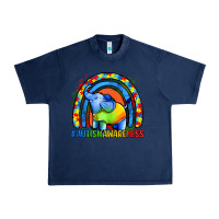 Navy Autism Awareness Autism elephant Urban Heavy Tee - FaDigitalArtStudio