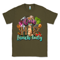 Army Green One hip lunch lady Easter Day Classic Tee - HowdyJamesFarm