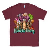 Burgundy One hip lunch lady Easter Day Classic Tee - HowdyJamesFarm