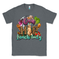 Charcoal Heather One hip lunch lady Easter Day Classic Tee - HowdyJamesFarm