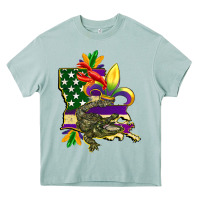 Arona louisiana map american flag mardi gras Heavy Core Tee - CowGirlArtShop