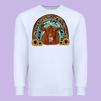 Red Angus Rainbow Premium Sweatshirt Designed By Jahusdesignshop