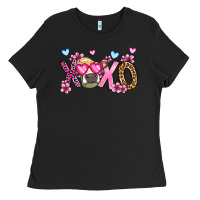 Black xoxo cow valentine's day Ladies Tee - OliviaCreatesArt