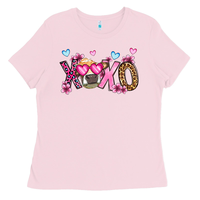 Xoxo Cow Valentine's Day Ladies Tee by OliviaCreatesArt | Teevron