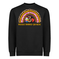 Black back to school rainbow hello third grade Heavyweight Sweatshirt - AdoDesignShop