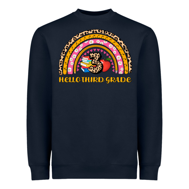 Back To School Rainbow Hello Third Grade Heavyweight Sweatshirt by AdoDesignShop | Teevron
