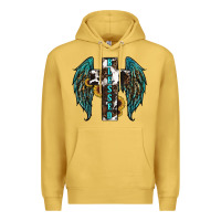 Antique Gold western wings cross blessed Premium Hoodie - RanaPortraitStore