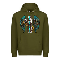 Army Green western wings cross blessed Premium Hoodie - RanaPortraitStore