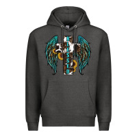 Charcoal Heather western wings cross blessed Premium Hoodie - RanaPortraitStore