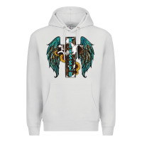 Dove Grey western wings cross blessed Premium Hoodie - RanaPortraitStore