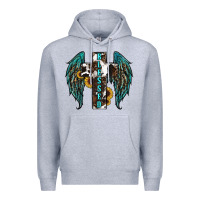 Heather Grey western wings cross blessed Premium Hoodie - RanaPortraitStore
