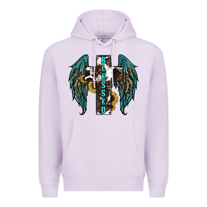 Western Wings Cross Blessed Premium Hoodie by RanaPortraitStore | Teevron