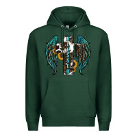 Sports Green western wings cross blessed Premium Hoodie - RanaPortraitStore