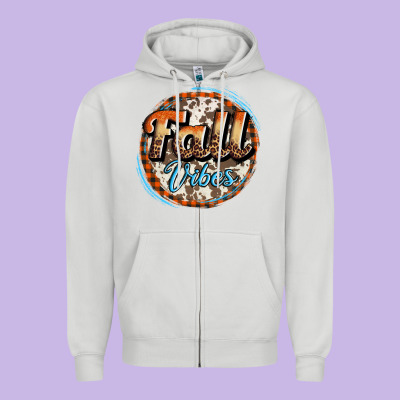 Fall Vibes Zipper Hoodie Designed By Adodesignshop