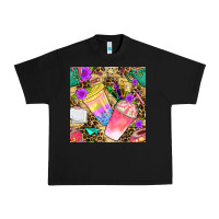Black school girl coffee cup with leopard seamless pattern bbs Urban Heavy Tee - BundleAndBundleShop