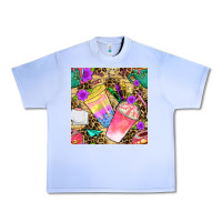 Grape Ice school girl coffee cup with leopard seamless pattern bbs Urban Heavy Tee - BundleAndBundleShop