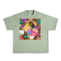 Oil Green school girl coffee cup with leopard seamless pattern bbs Urban Heavy Tee - BundleAndBundleShop