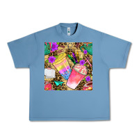 Pebble Blue school girl coffee cup with leopard seamless pattern bbs Urban Heavy Tee - BundleAndBundleShop