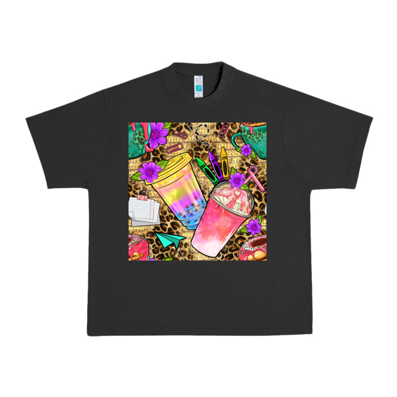 School Girl Coffee Cup With Leopard Seamless Pattern Bbs Urban Heavy Tee by BundleAndBundleShop | Teevron