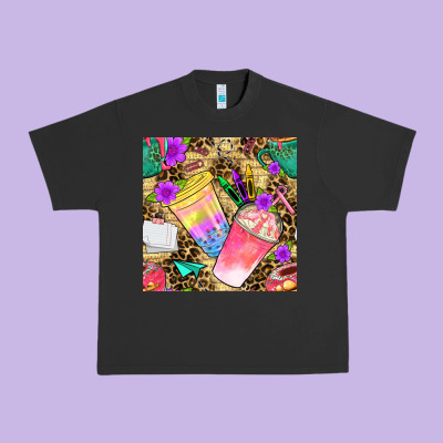 School Girl Coffee Cup With Leopard Seamless Pattern Bbs Urban Heavy Tee Designed By Bundleandbundleshop