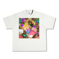 Pistachio school girl coffee cup with leopard seamless pattern bbs Urban Heavy Tee - BundleAndBundleShop