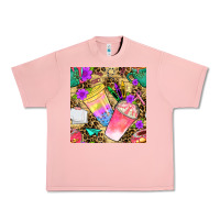 Salmon school girl coffee cup with leopard seamless pattern bbs Urban Heavy Tee - BundleAndBundleShop