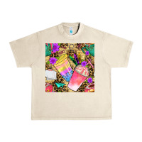 Sandshell school girl coffee cup with leopard seamless pattern bbs Urban Heavy Tee - BundleAndBundleShop