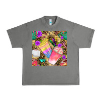 Tornado school girl coffee cup with leopard seamless pattern bbs Urban Heavy Tee - BundleAndBundleShop