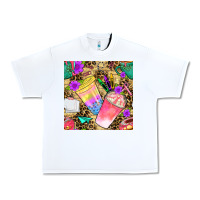 White school girl coffee cup with leopard seamless pattern bbs Urban Heavy Tee - BundleAndBundleShop