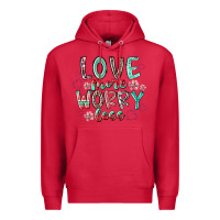 Cardinal love more worry less Premium Hoodie - RacoonDesign