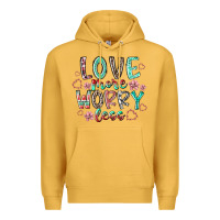 Mustard love more worry less Premium Hoodie - RacoonDesign