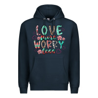 Navy love more worry less Premium Hoodie - RacoonDesign