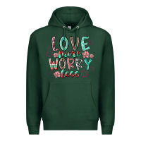 Sports Green love more worry less Premium Hoodie - RacoonDesign