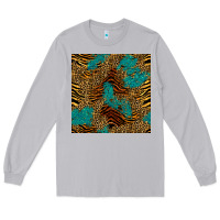 Moon Dust tiger leopard turquoise glitter seamless pattern Long Sleeve Tee - BundleAndBundleShop
