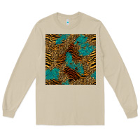 Mushroom tiger leopard turquoise glitter seamless pattern Long Sleeve Tee - BundleAndBundleShop