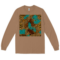 Toasted Coconut tiger leopard turquoise glitter seamless pattern Long Sleeve Tee - BundleAndBundleShop