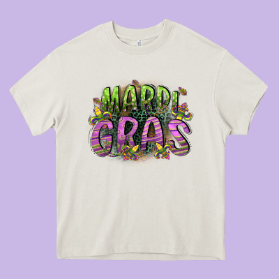 Mardi Gras Heavy Core Tee Designed By Cowgirlartshop