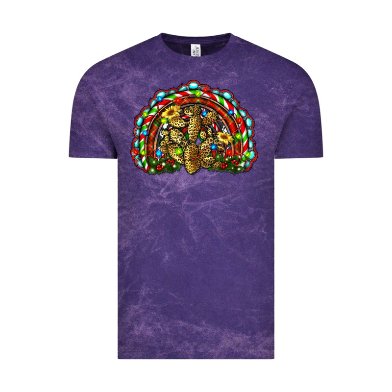 Christmas Rainbow With Leopard Cactus Vintage Tee by RanaPortraitStore | Teevron