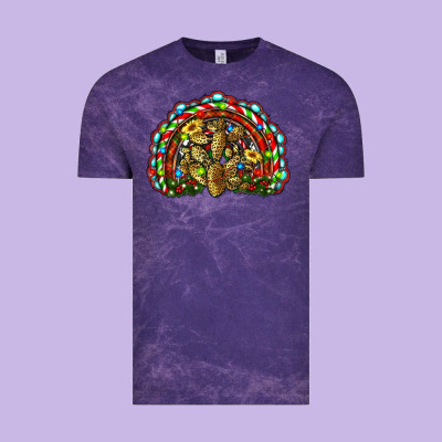 Christmas Rainbow With Leopard Cactus Vintage Tee Designed By Ranaportraitstore