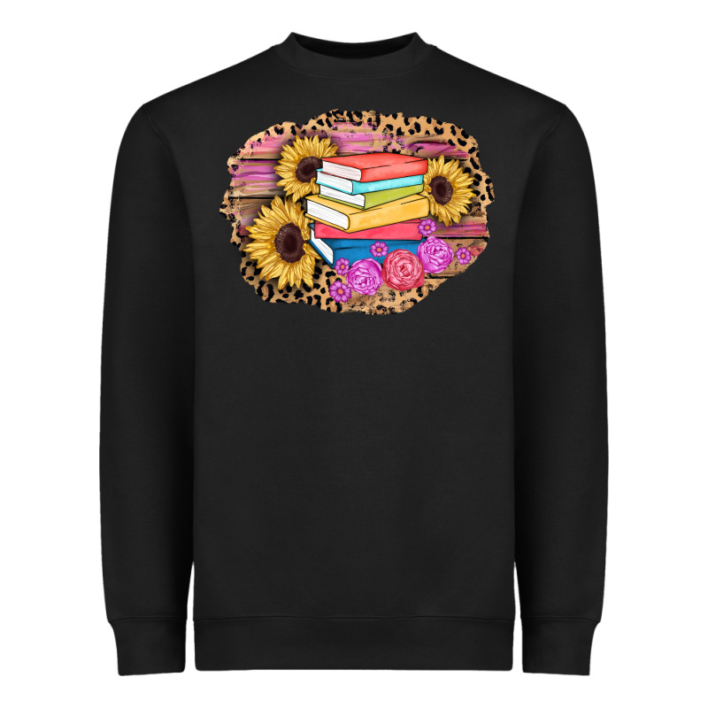 Books Sunflower Back To School Background Heavyweight Sweatshirt by AdoDesignShop | Teevron