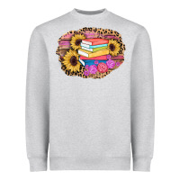 Heather Grey books sunflower back to school background Heavyweight Sweatshirt - AdoDesignShop
