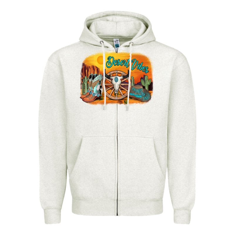 Desert Vibes Zipper Hoodie by AdoDesignShop | Teevron