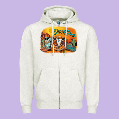 Desert Vibes Zipper Hoodie Designed By Adodesignshop