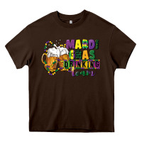 Chocolate Brown mardi gras drinking team 12 inches 300 dpi Heavy Core Tee - CowGirlArtShop