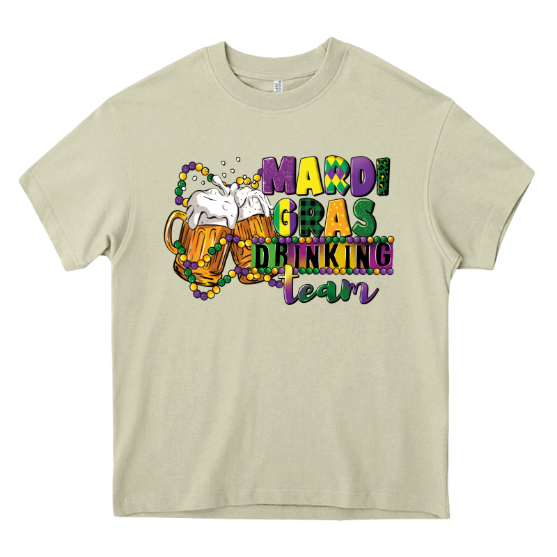 Mardi Gras Drinking Team 12 Inches 300 Dpi Heavy Core Tee by CowGirlArtShop | Teevron