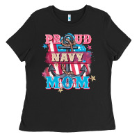 Black Proud navy Mom Mother's Day Ladies Tee - FaDigitalArtStudio