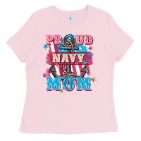 Bubblegum Pink Proud navy Mom Mother's Day Ladies Tee - FaDigitalArtStudio