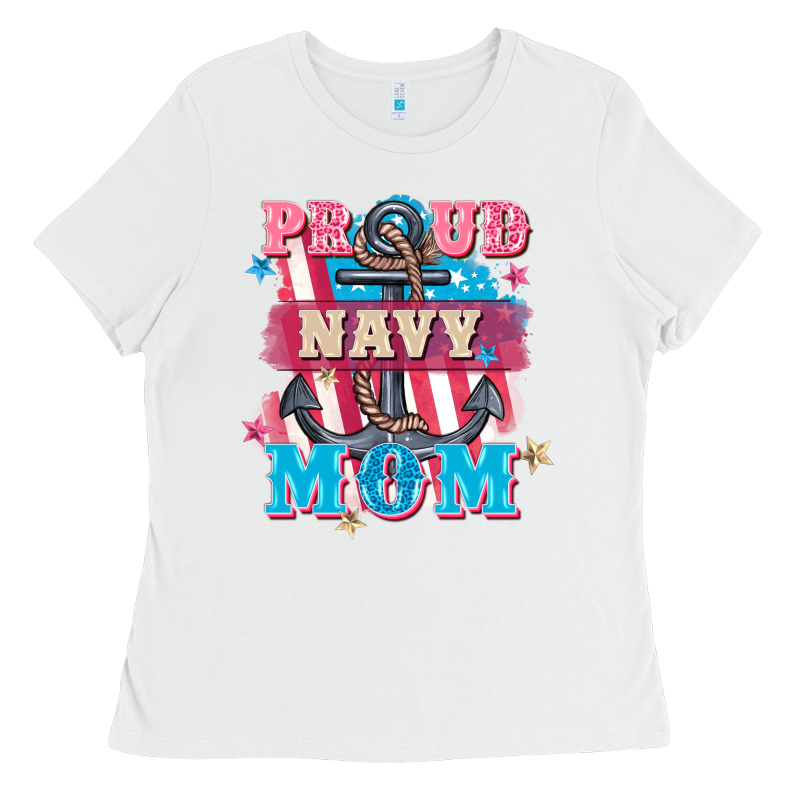 Proud Navy Mom Mother's Day Ladies Tee by FaDigitalArtStudio | Teevron