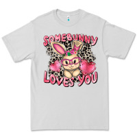 Dove Grey Somebunny loves you Easter Day Premium Tee - CowGirlArtShop